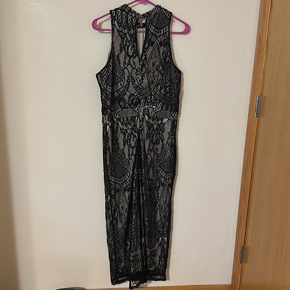 Love Fire Black Lace sleeveless jumpsuit L - Picture 3 of 4